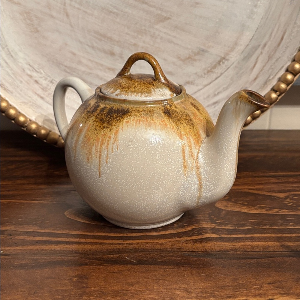 Vintage Douglas Ferguson Pigeon Forge Pottery Rustic Tea Set Brown & Cream - Picture 7 of 12